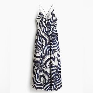 H&M Navy and White Patterned Maxi Dress